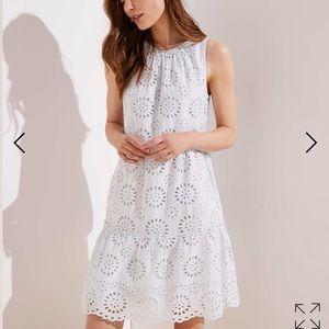 NWT LOFT tiered eyelet dress size M